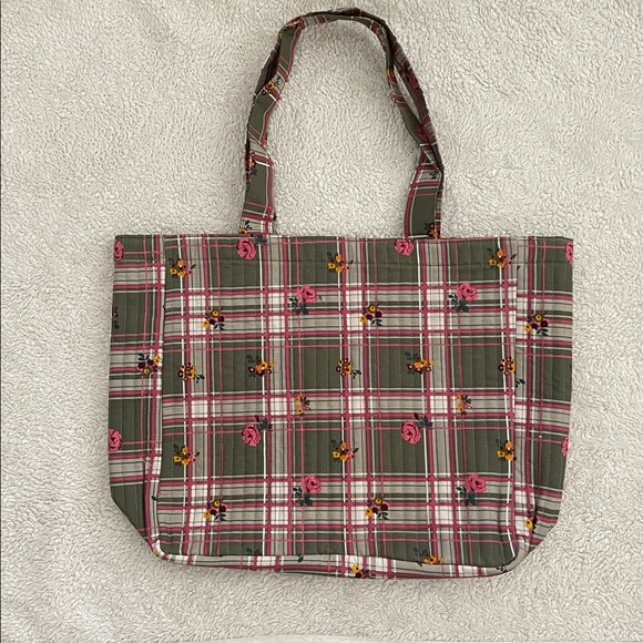 New Le Petit Sezane Green Floral Quilted Tote-Limited Edition - Picture 3 of 5